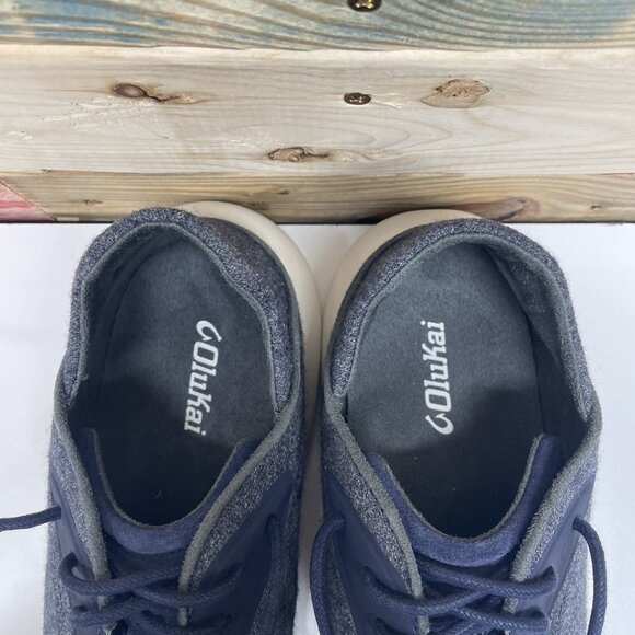 Olukai Koheo Hulu Athletic Casual Sneakers Men’s Size 11.5 Blue Cotton NEW - Picture 10 of 12
